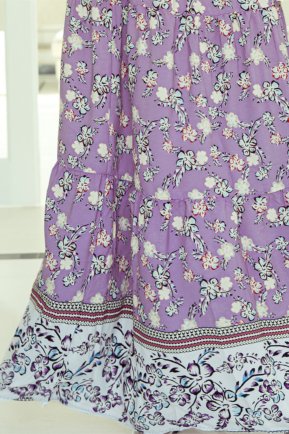 Zephariel Tiered Printed Elastic Waist Skirt