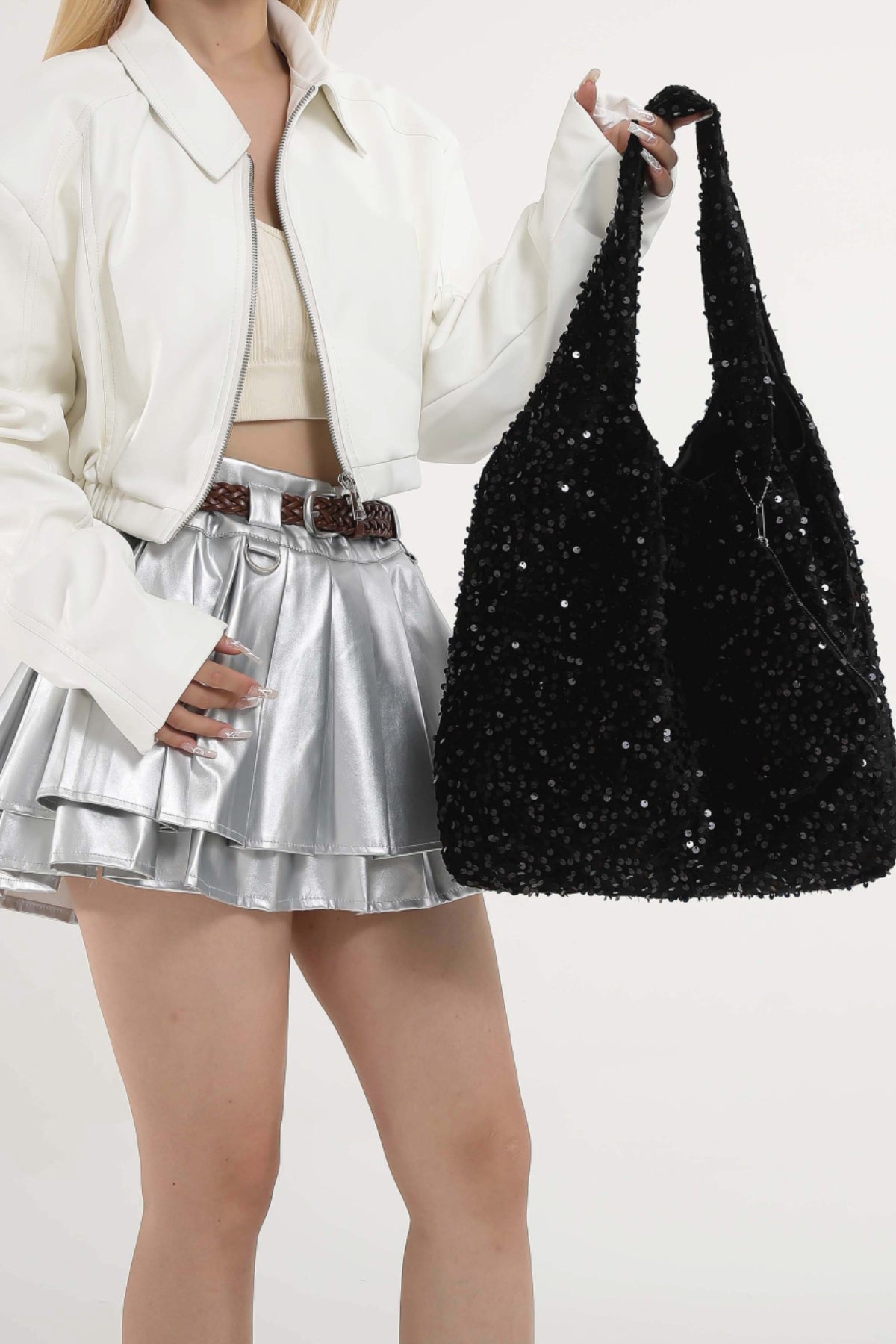 Zephariel Sequin Polyester Handbag