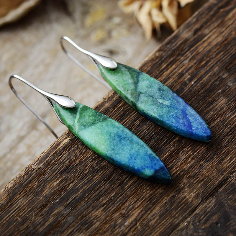 Zephariel Copper Natural Stone Geometric Shape Earrings