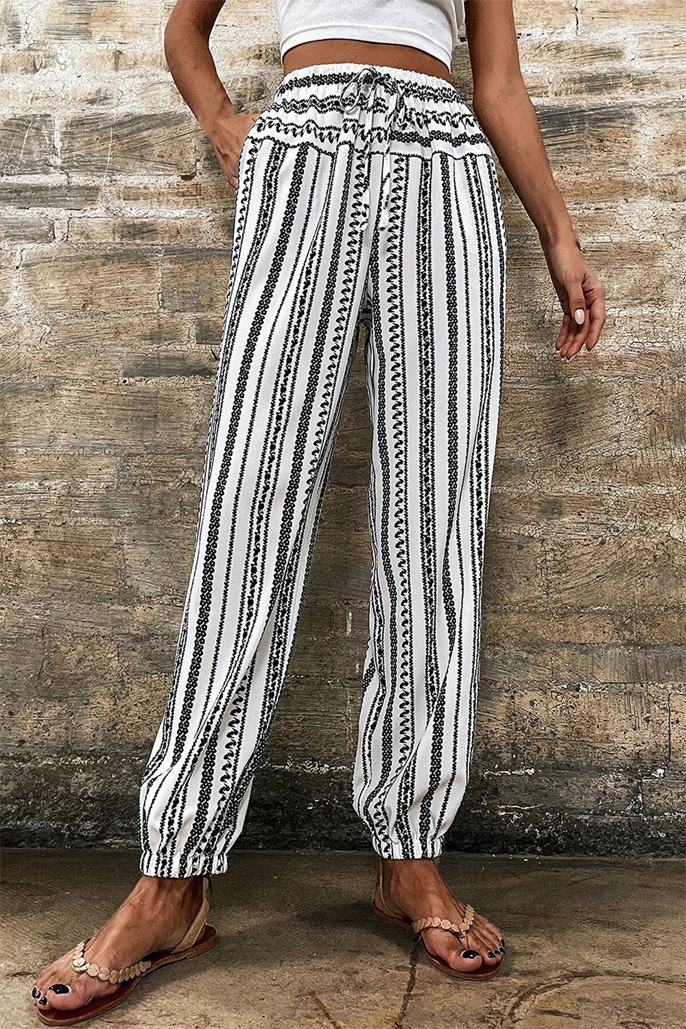 Zephariel Printed Elastic Waist Pants