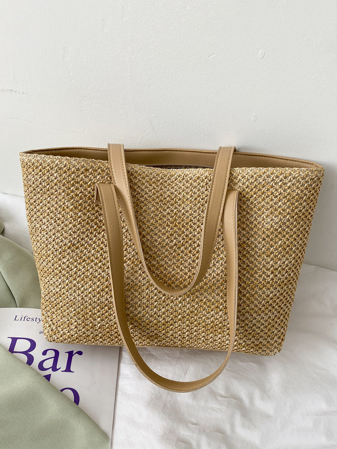 Zephariel Solid Color Woven Tote Bag