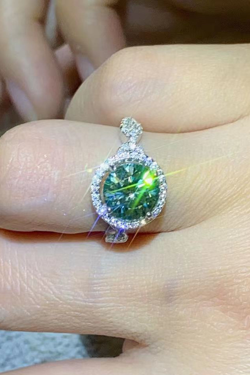 Zephariel 2 Carat Moissanite Emerald Green Ring