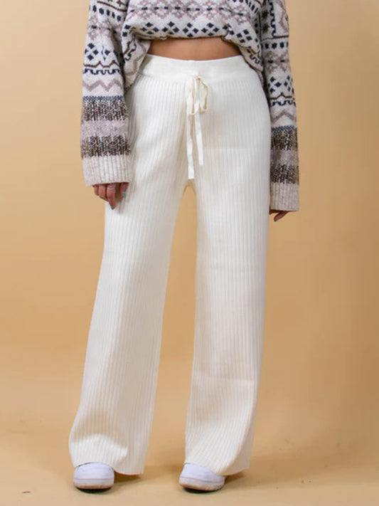 Zephariel Ribbed Wide Leg Sweater Pants