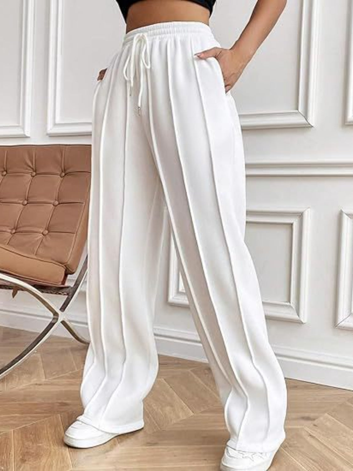 Zephariel Drawstring Wide Leg Pants with Pockets