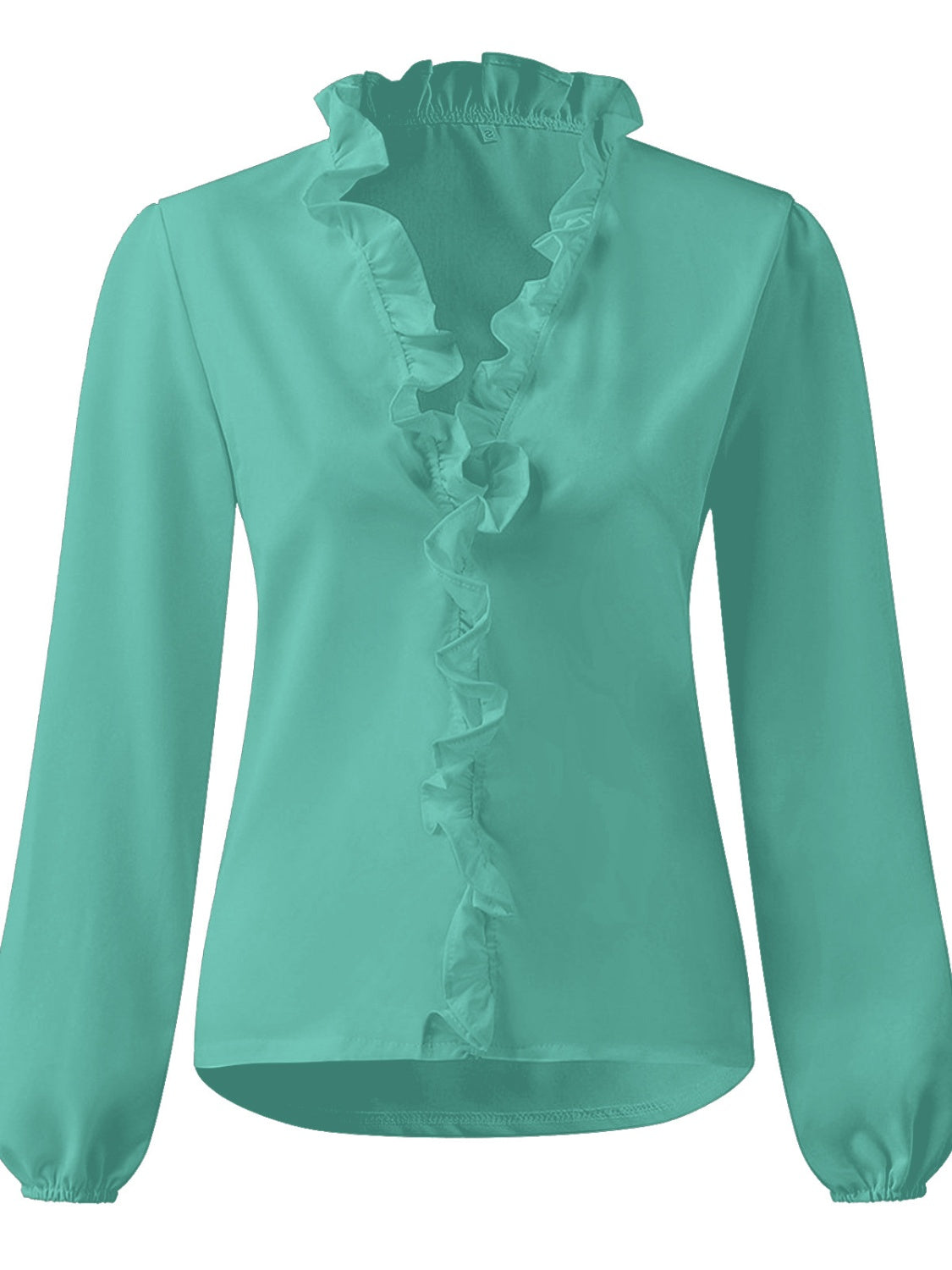 Zephariel Ruffled V-Neck Long Sleeve Blouse