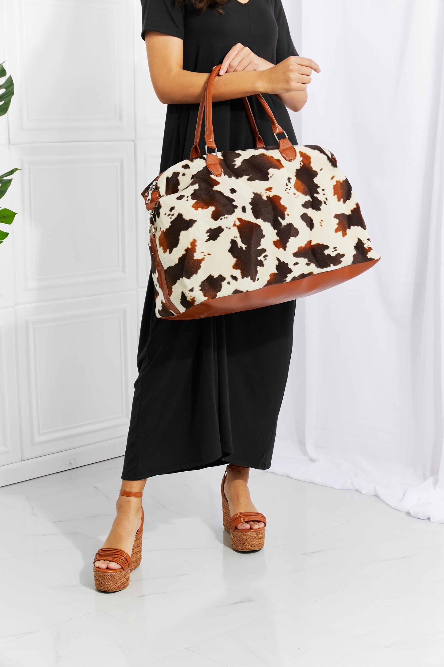 Zephariel Animal Print Plush Weekender Bag