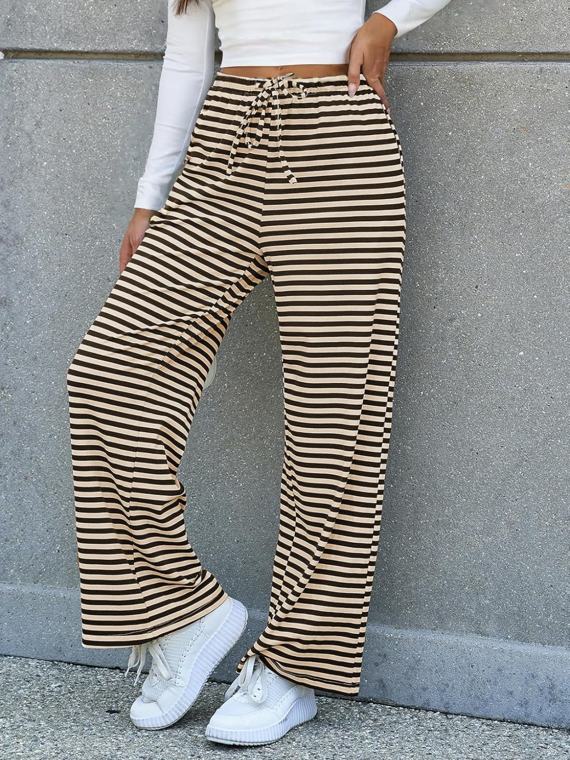 Zephariel Striped Wide Leg Pants