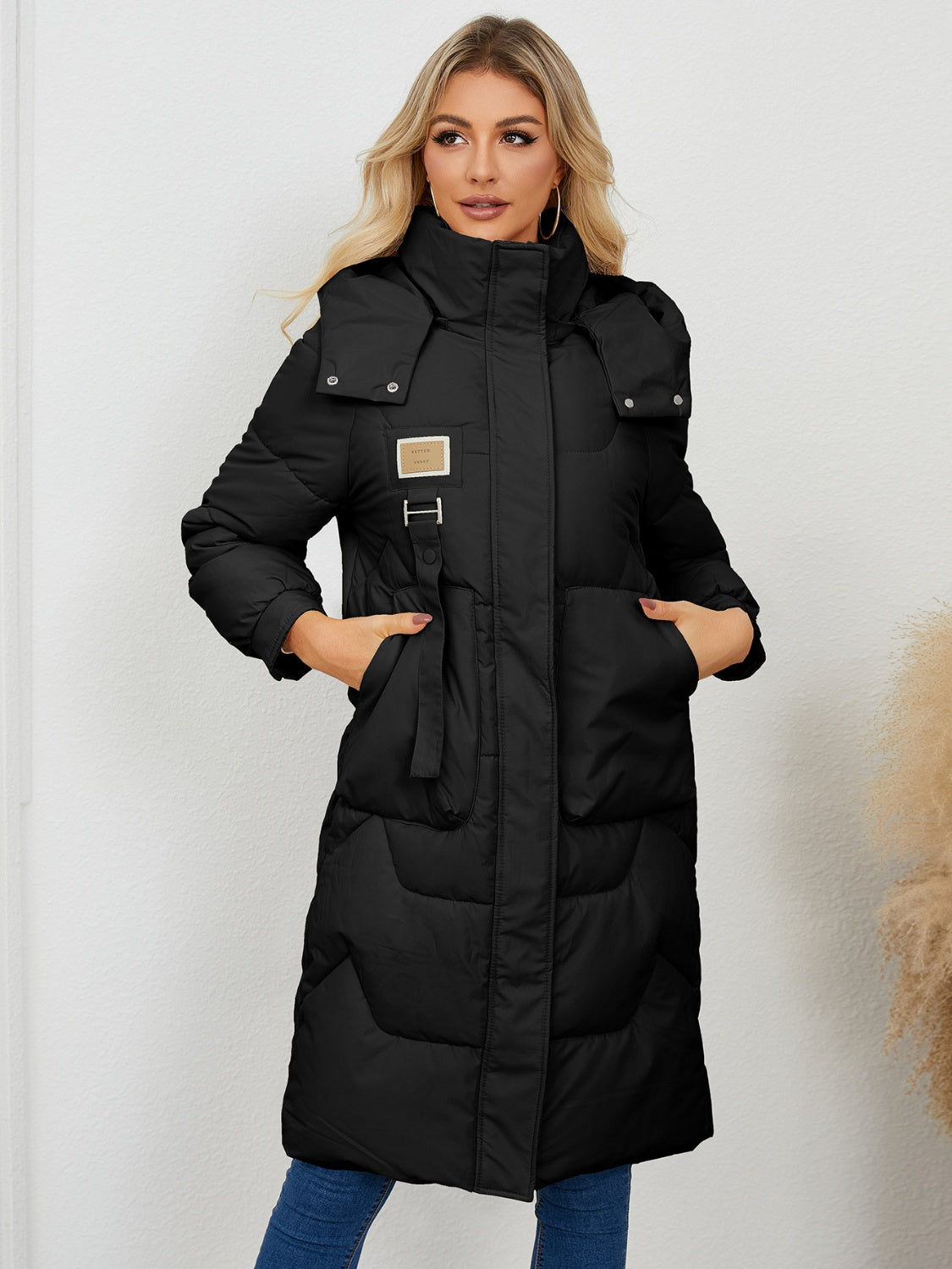 Zephariel Long Sleeve Longline Hooded Winter Coat