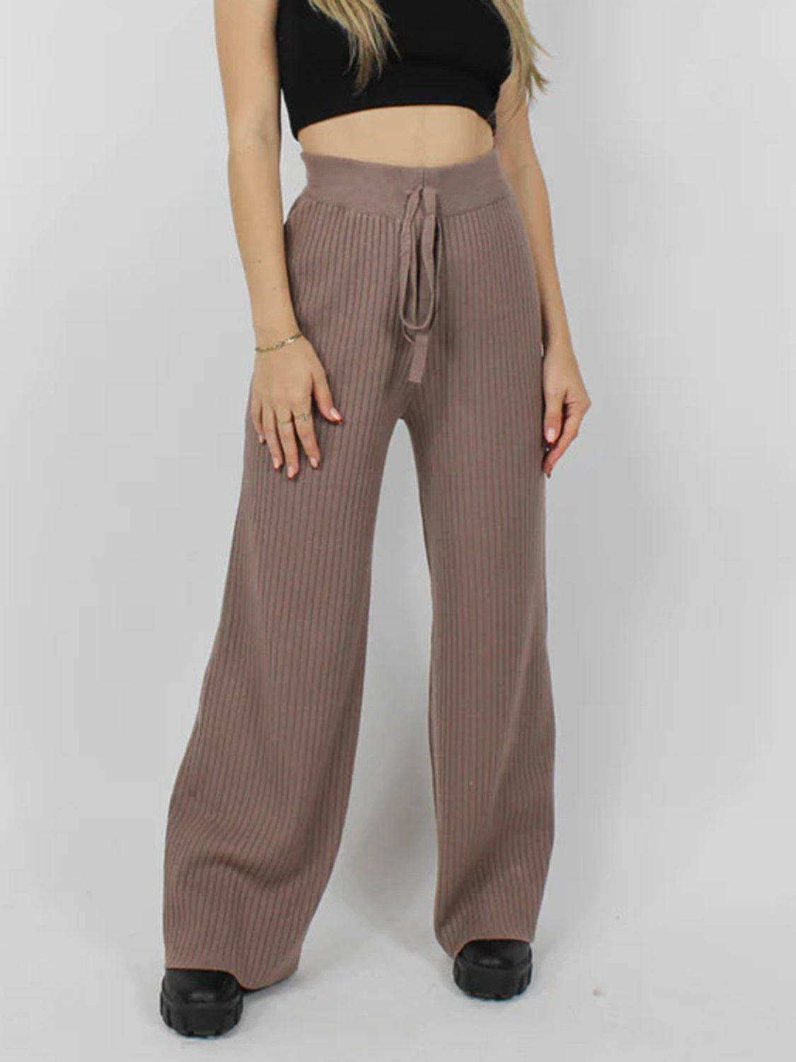 Zephariel Ribbed Wide Leg Sweater Pants