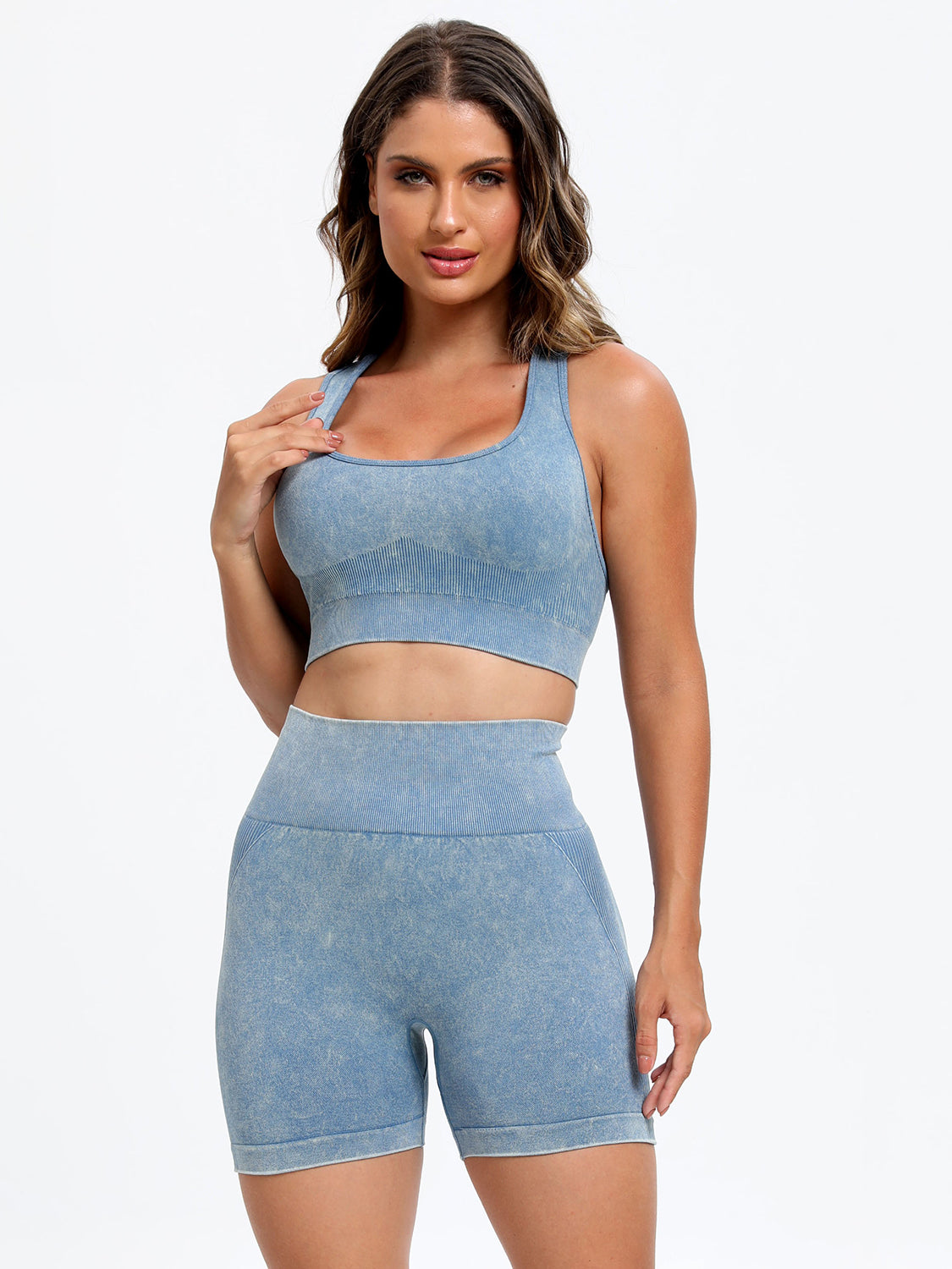 Zephariel Scoop Neck Wide Strap Top and Shorts Active Set