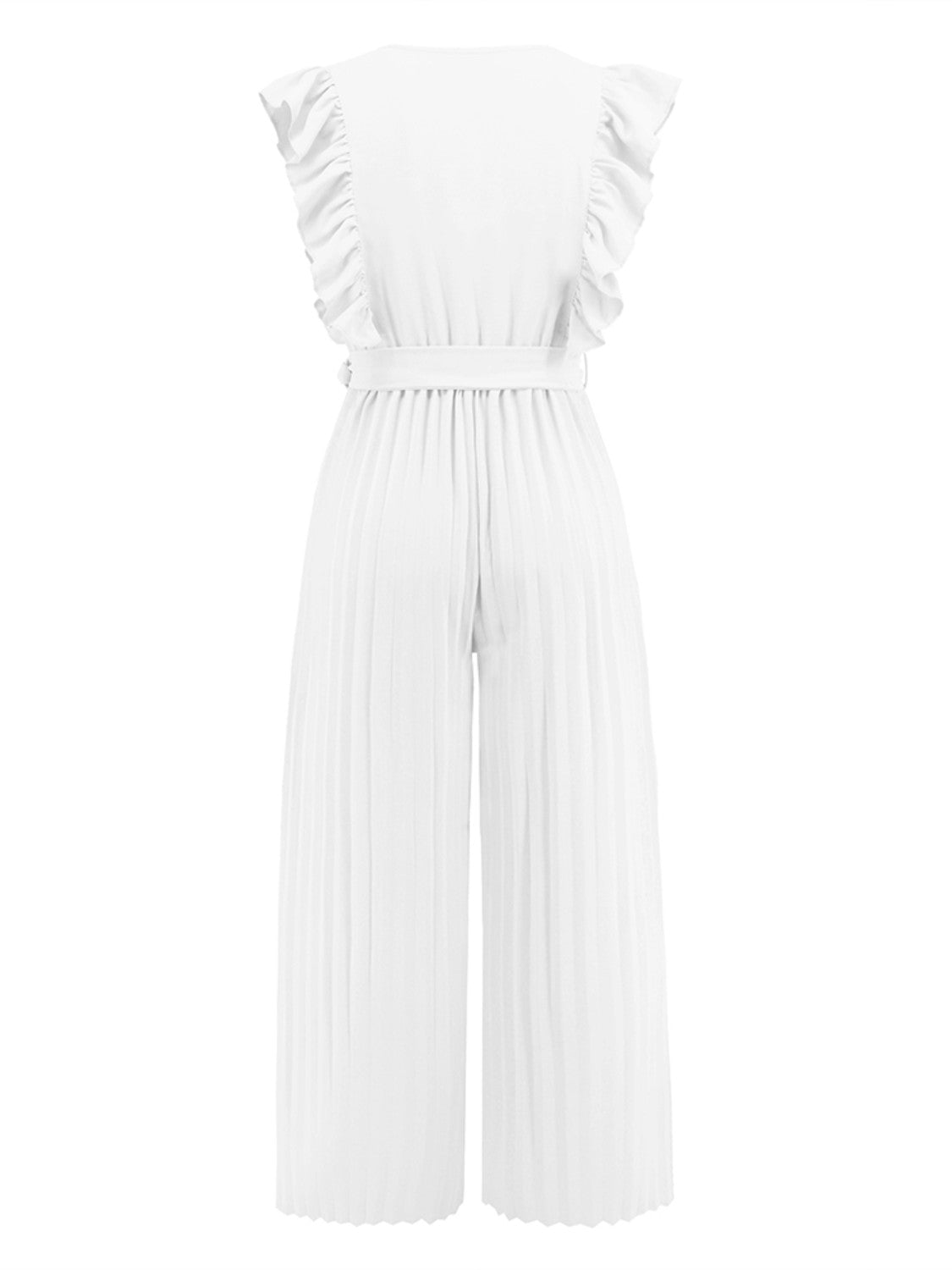 Zephariel Ruffled Surplice Cap Sleeve Jumpsuit