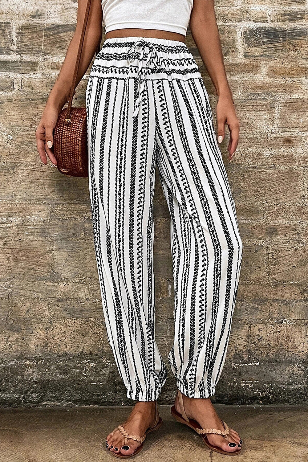 Zephariel Printed Elastic Waist Pants