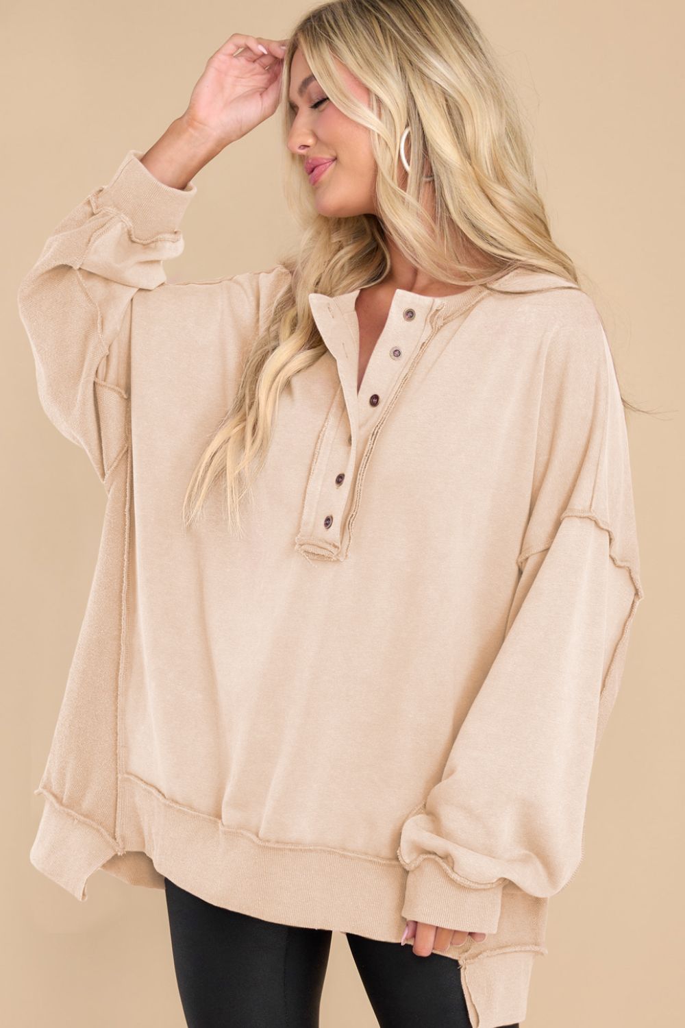 Zephariel Exposed Seam Long Sleeve Sweatshirt