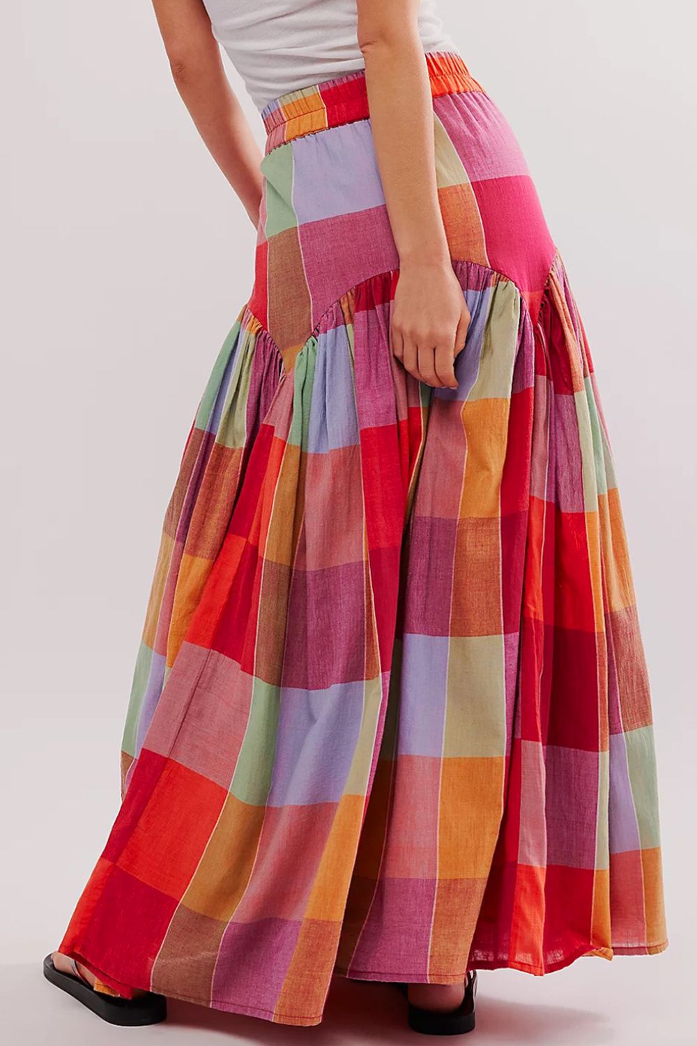 Zephariel Color Block Elastic Waist Maxi Skirt