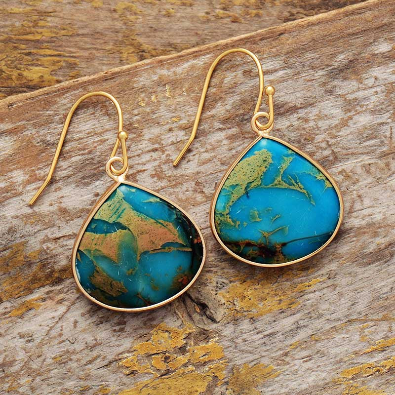 Zephariel 18K Gold-Plated Natural Stone Earrings