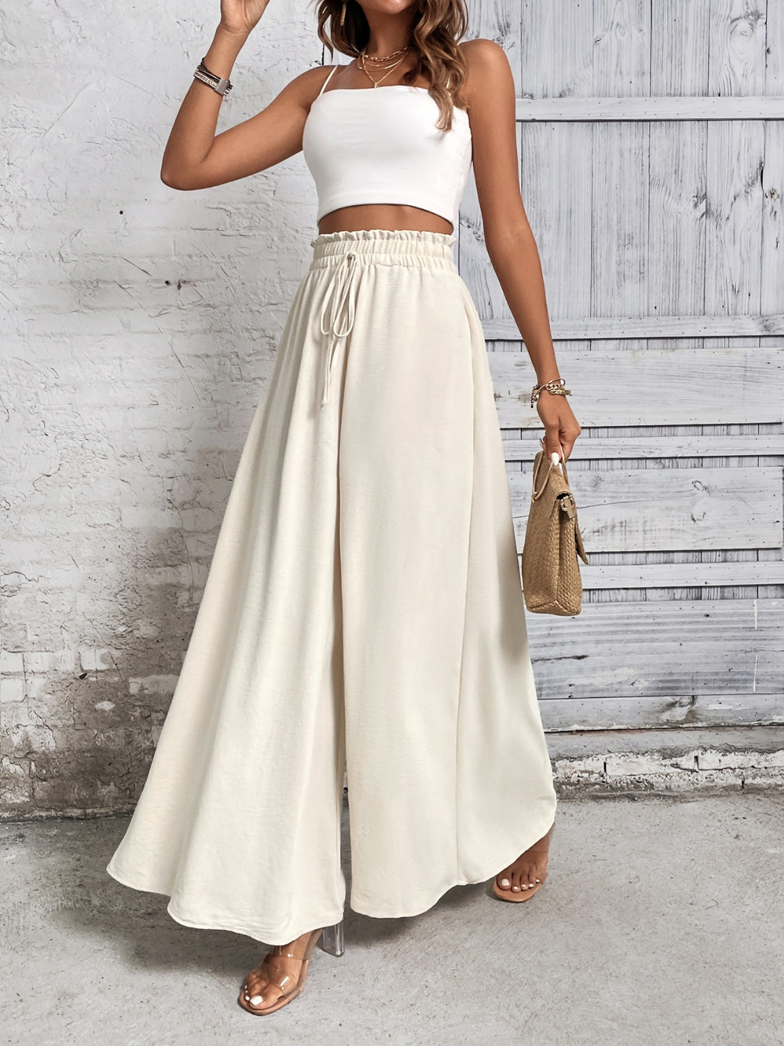 Zephariel Tied High Waist Wide Leg Pants