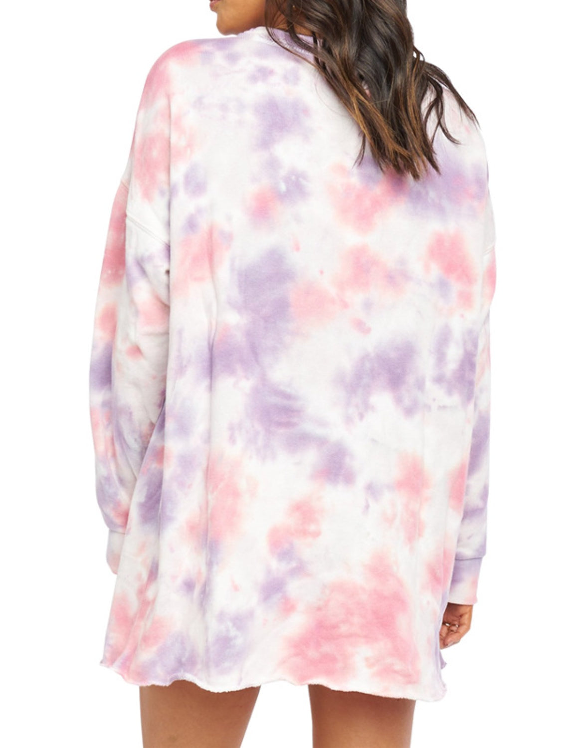 Zephariel Pocketed Tie-Dye Round Neck Long Sleeve Dress