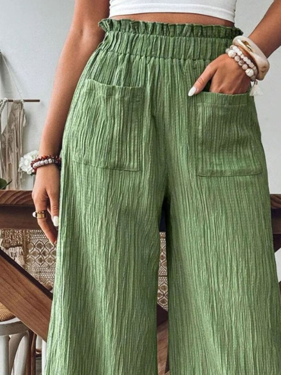 Zephariel Frill Wide Leg Pants