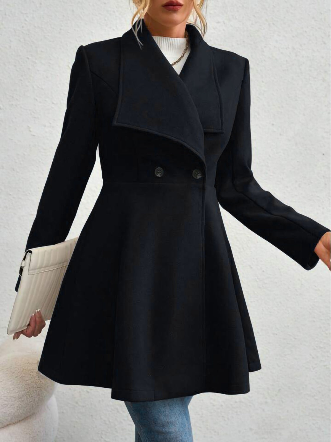 Zephariel Collared Neck Button Up Long Sleeve Coat