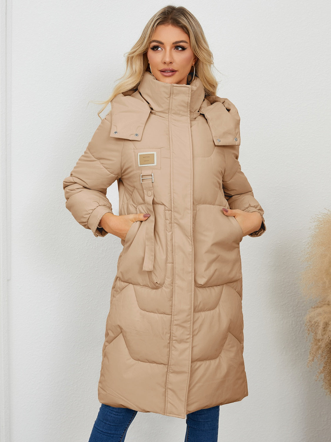 Zephariel Long Sleeve Longline Hooded Winter Coat