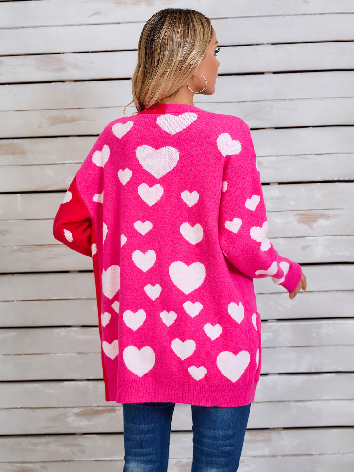 Zephariel Heart Open Front Long Sleeve Cardigan