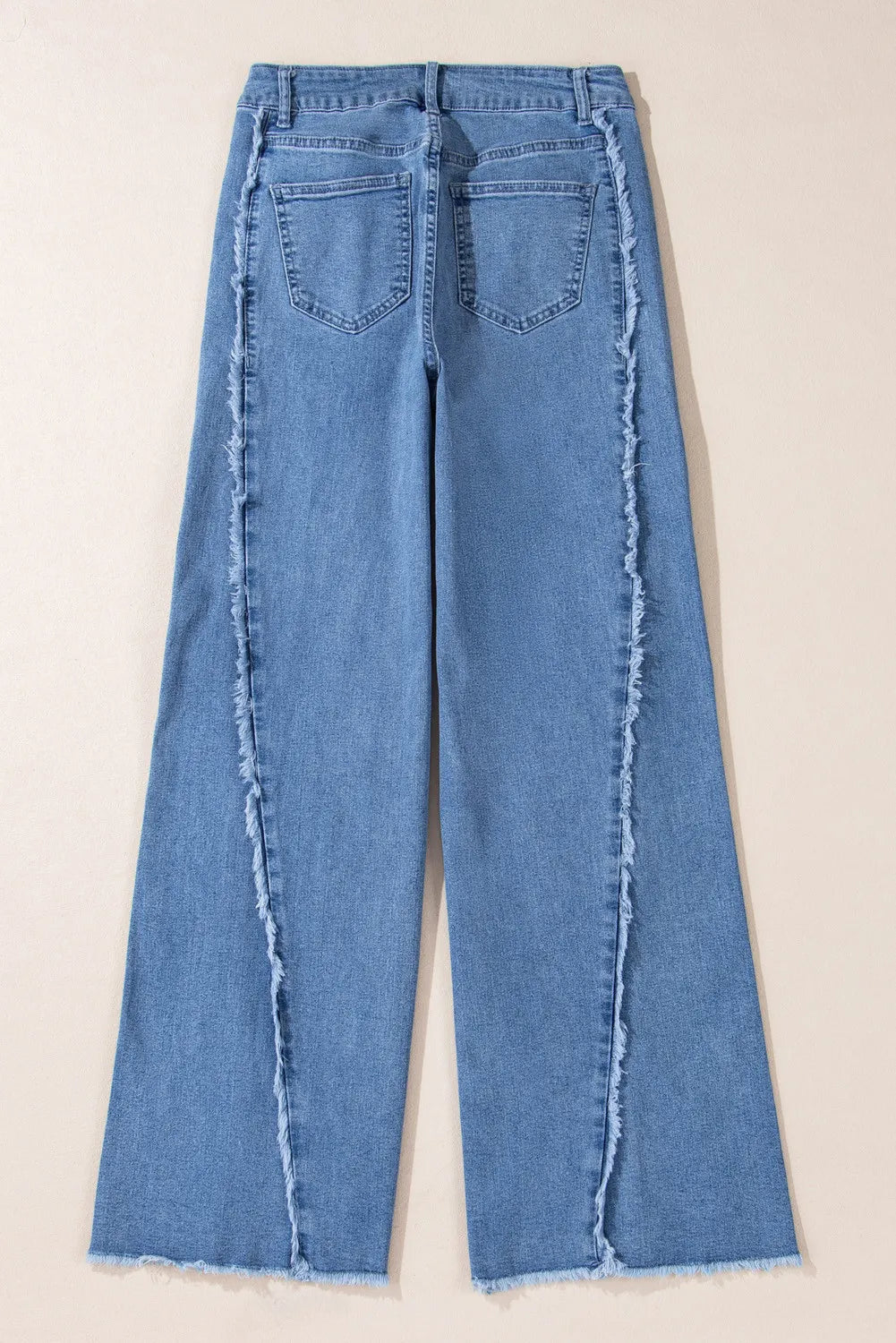 Zephariel Raw Hem Wide Leg Jeans with Pockets