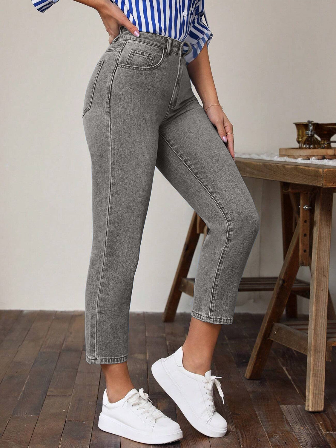 Zephariel High Waist Jeans with Pockets