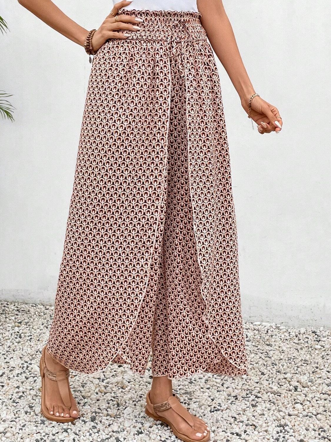 Zephariel Tied Printed Wide Leg Pants