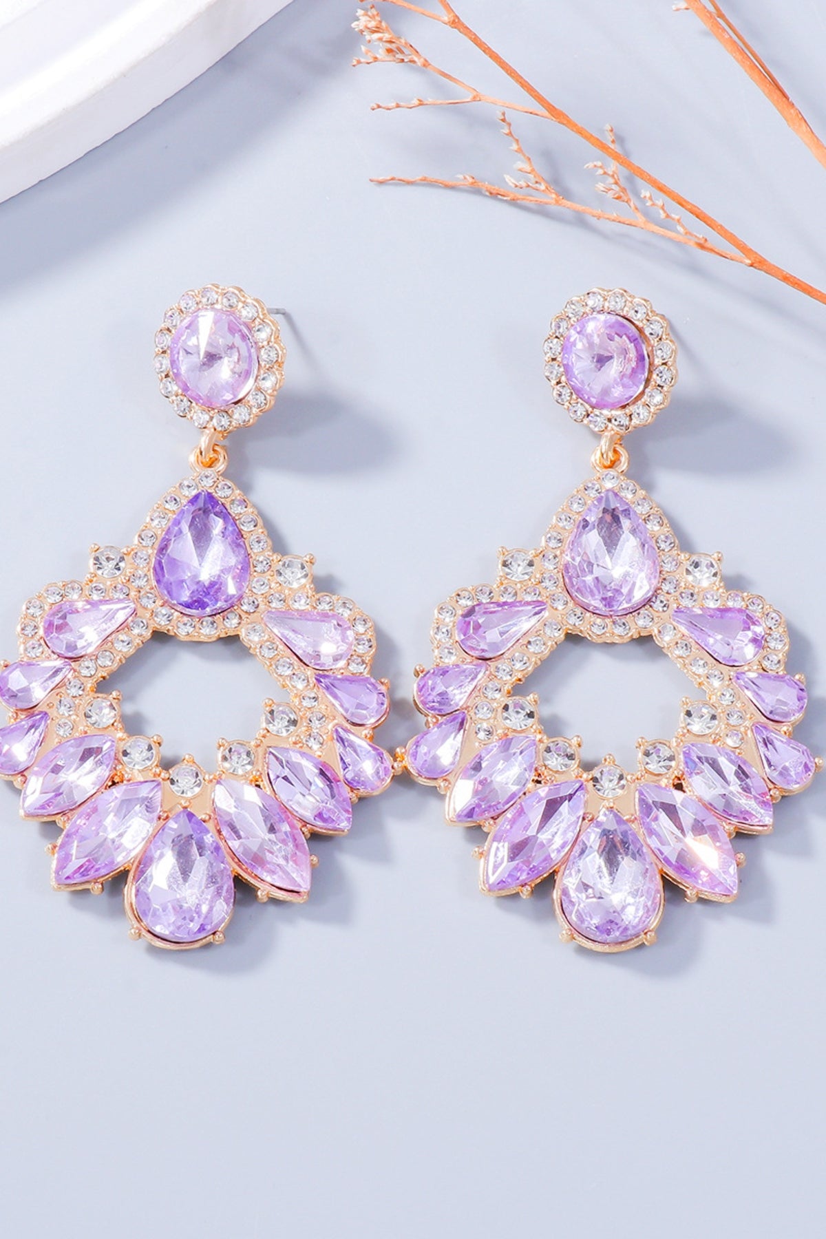 Zephariel Alloy Rhinestone Dangle Earrings