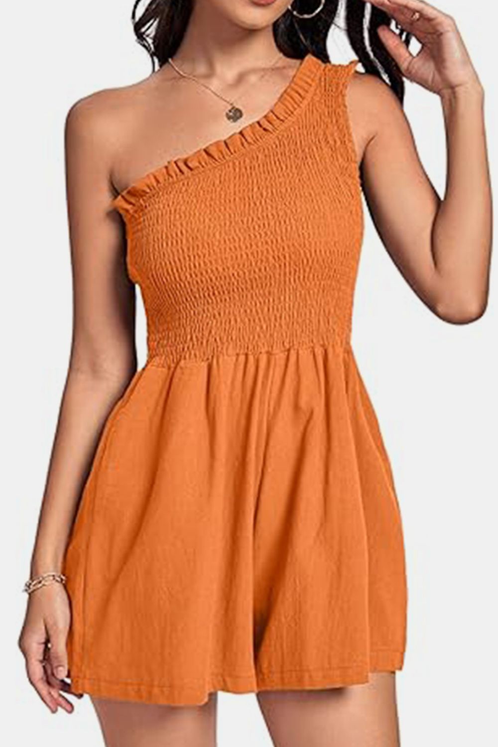 Zephariel Smocked Single Shoulder Romper