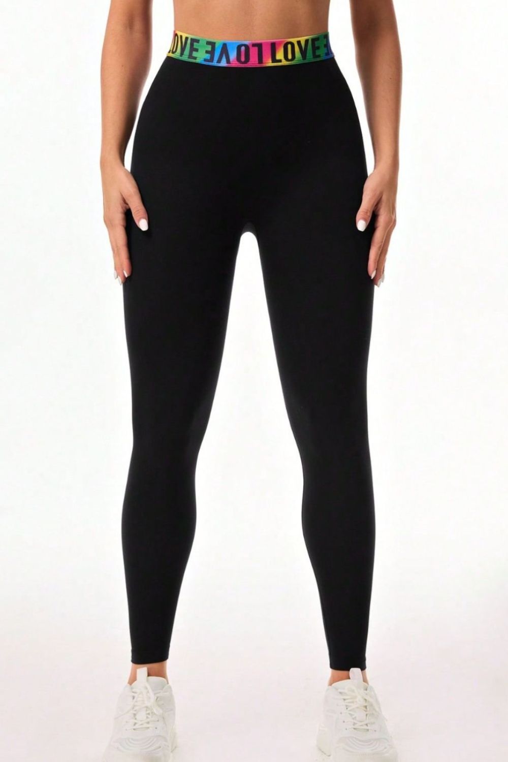 Zephariel Letter Printed High Waist Active Leggings