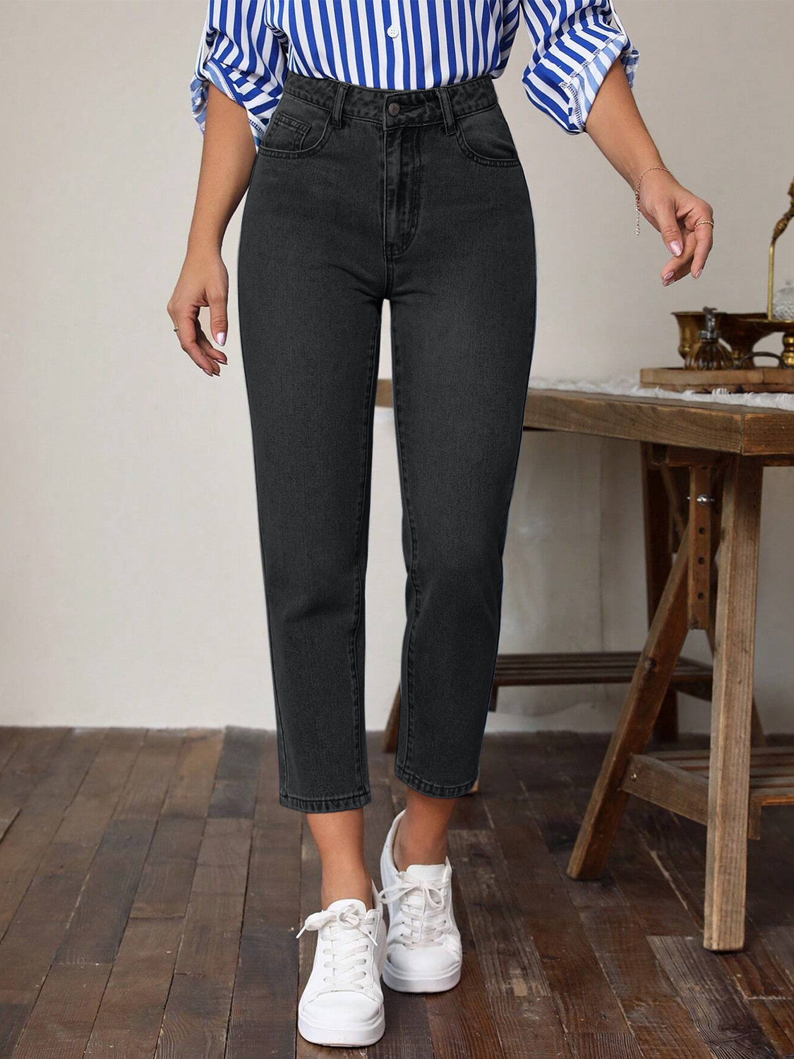 Zephariel High Waist Jeans with Pockets