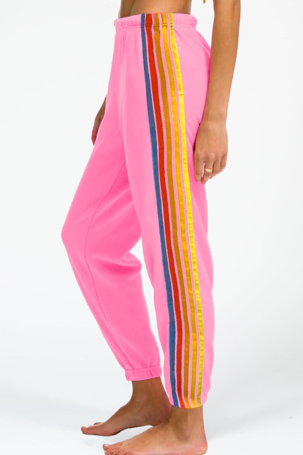 Zephariel Contrast Striped Elastic Waist Active Pants