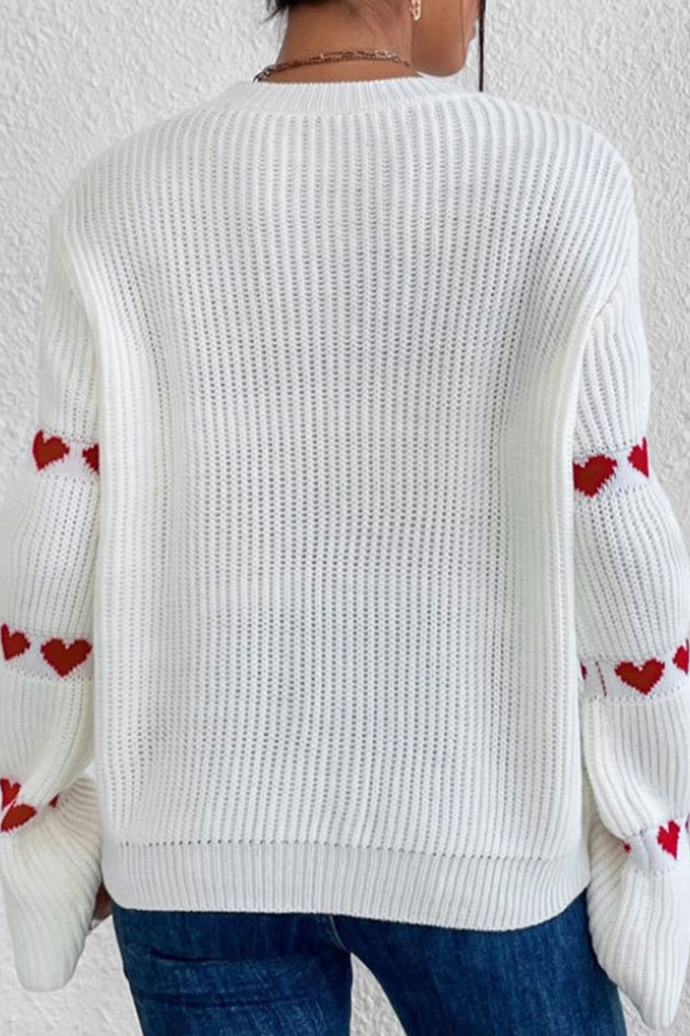 Zephariel Heart Round Neck Long Sleeve Sweater