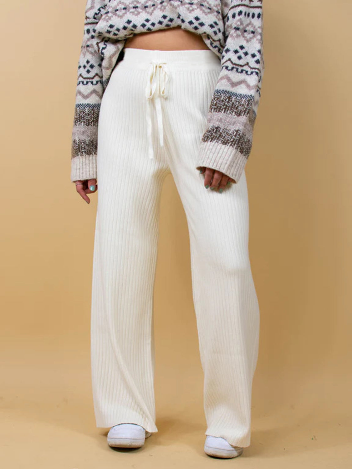 Zephariel Ribbed Wide Leg Sweater Pants