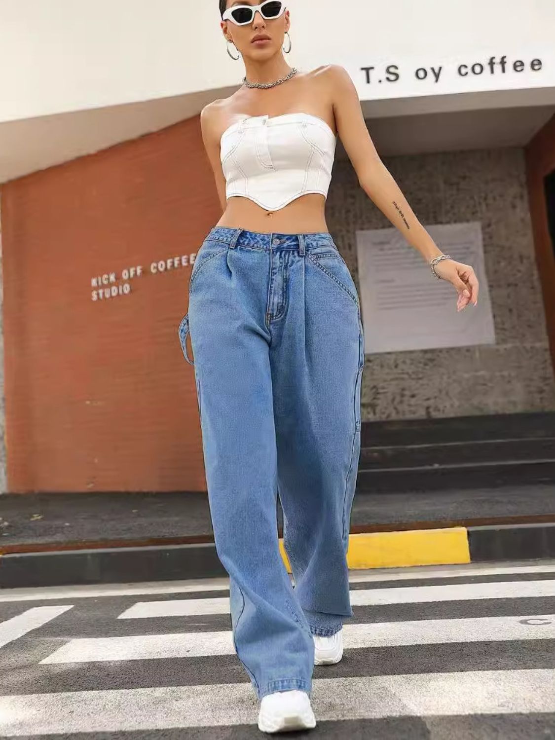 Zephariel Wide Leg Jeans with Pockets