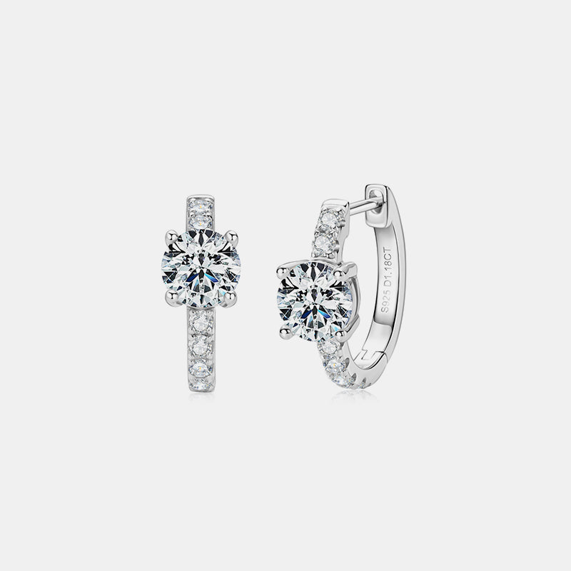 Zephariel 2.36 Carat Moissanite Zircon 925 Sterling Silver Hoop Earrings