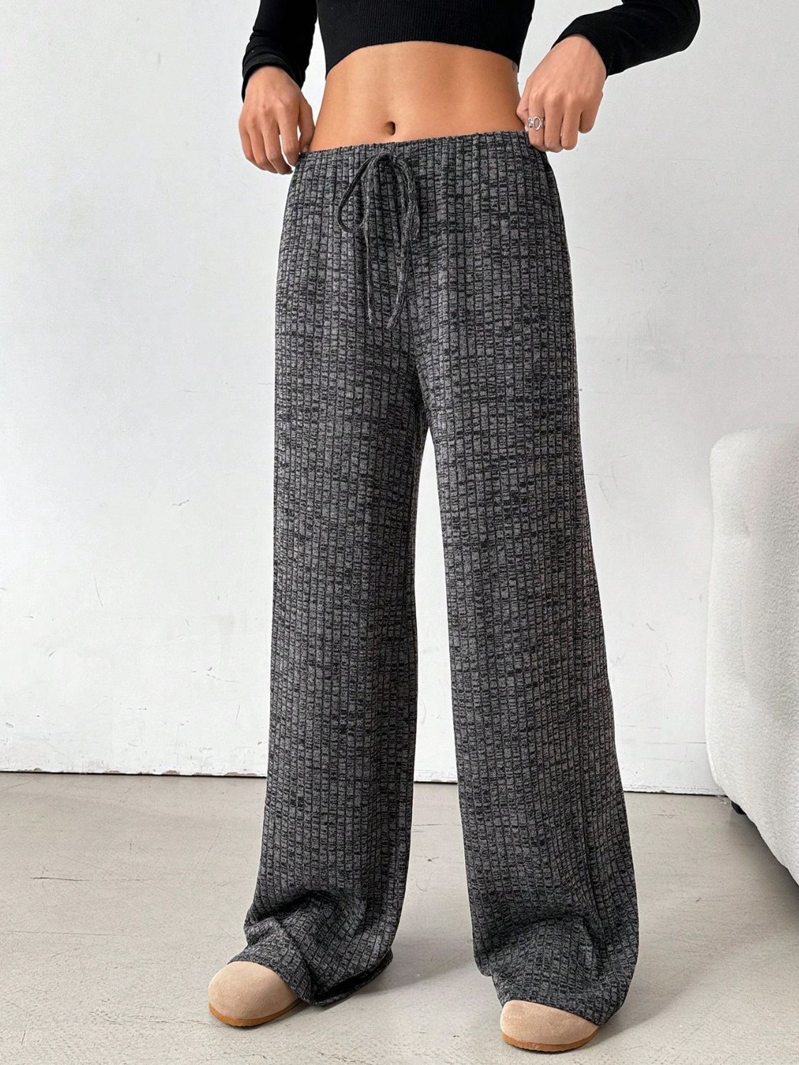 Zephariel Tied Striped Wide Leg Pants