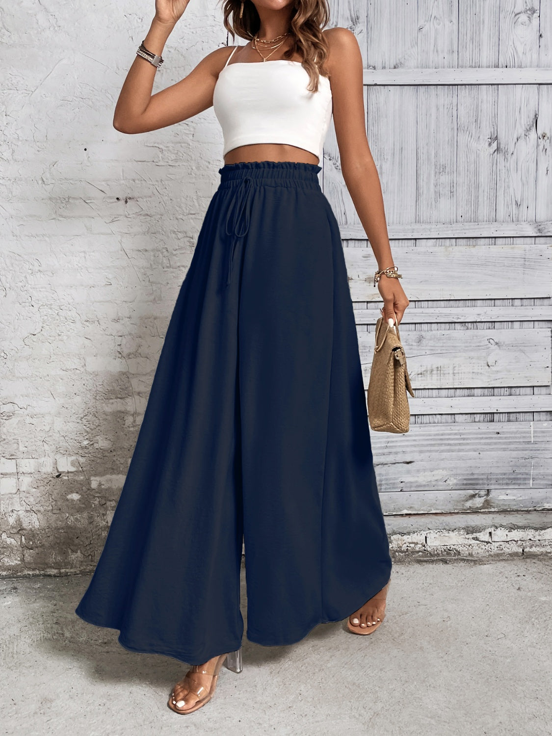 Zephariel Tied High Waist Wide Leg Pants