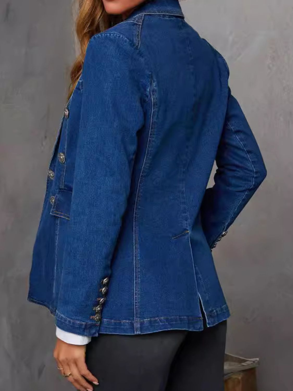 Zephariel Collared Neck Long Sleeve Denim Jacket