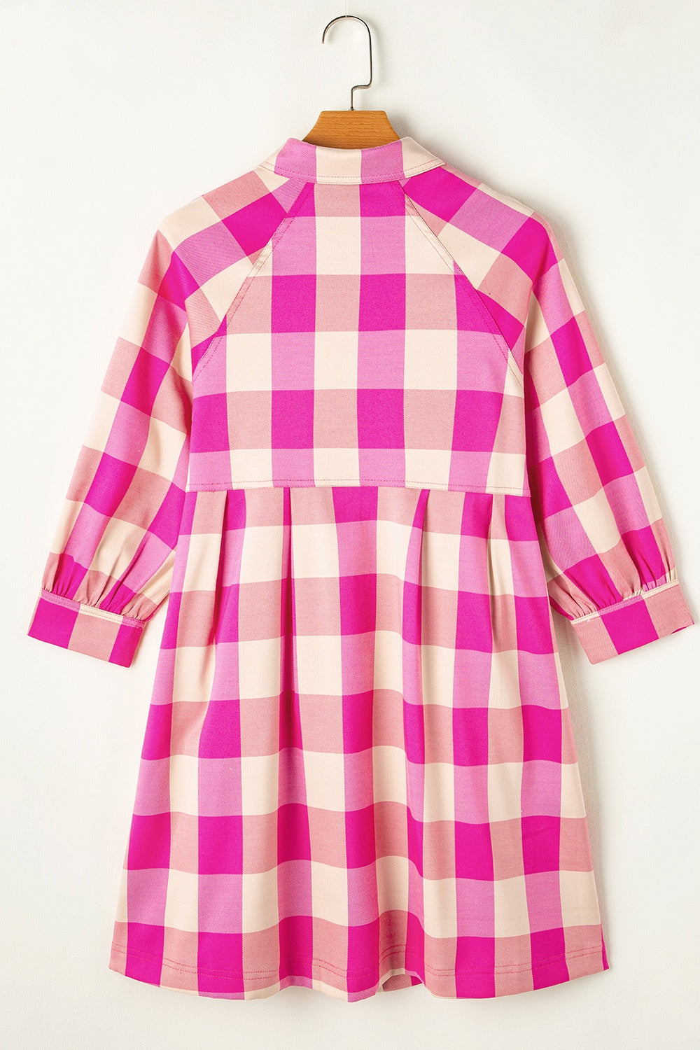 Zephariel Plaid Button Up Long Sleeve Shirt Dress