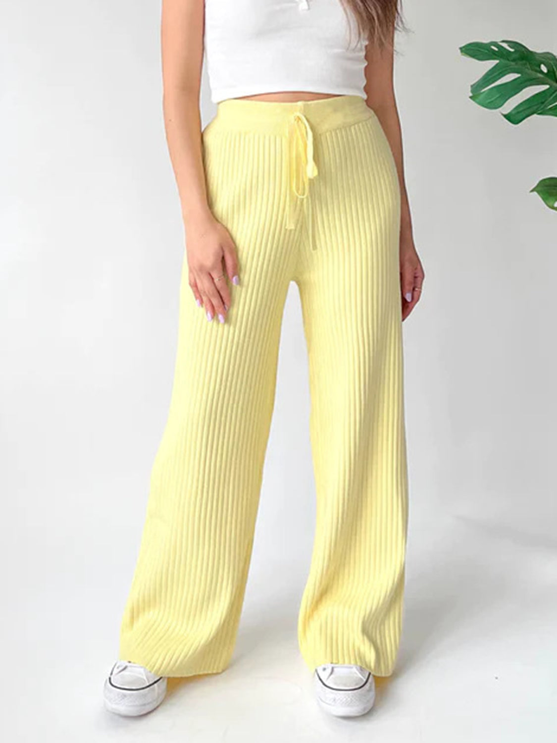 Zephariel Ribbed Wide Leg Sweater Pants