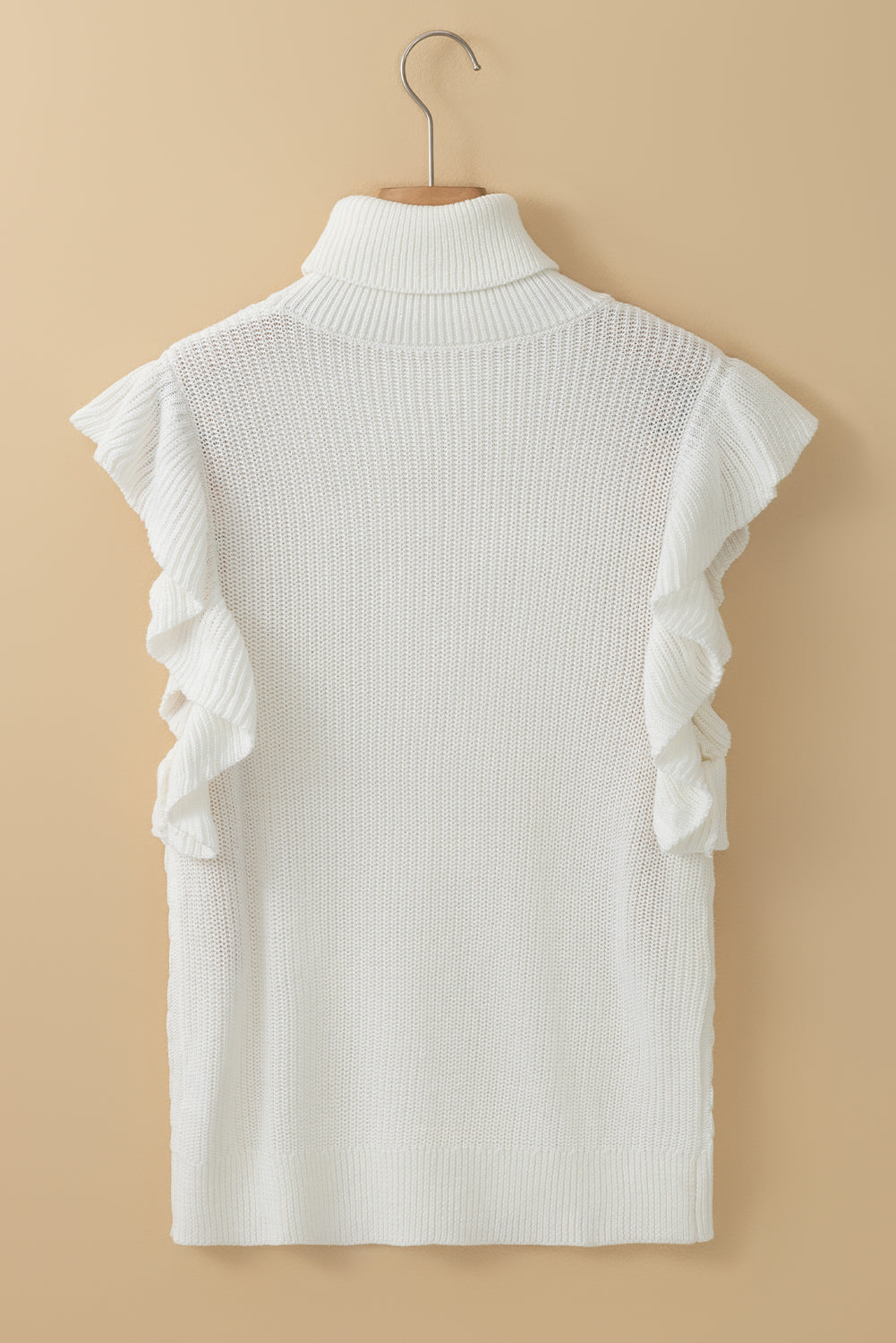 Zephariel Cable-Knit Turtleneck Cap Sleeve Sweater