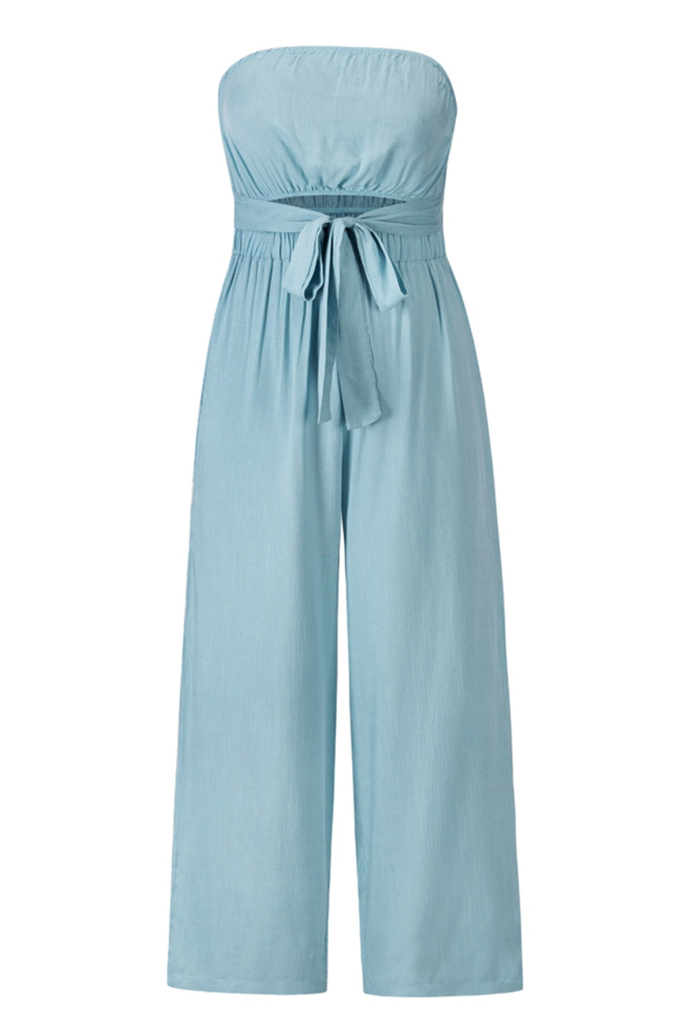 Zephariel Tied Cutout Tube Wide Leg Jumpsuit