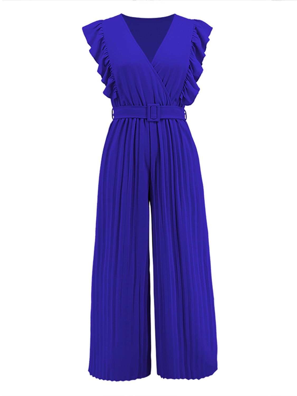 Zephariel Ruffled Surplice Cap Sleeve Jumpsuit