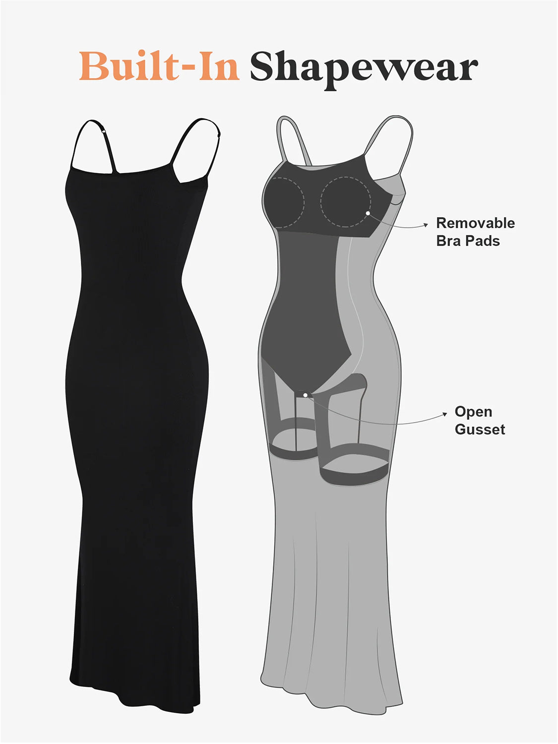 Zephariel Built-In Shapewear Sleeveless Maxi Dress