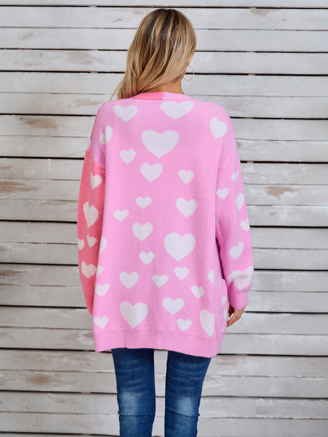 Zephariel Heart Open Front Long Sleeve Cardigan