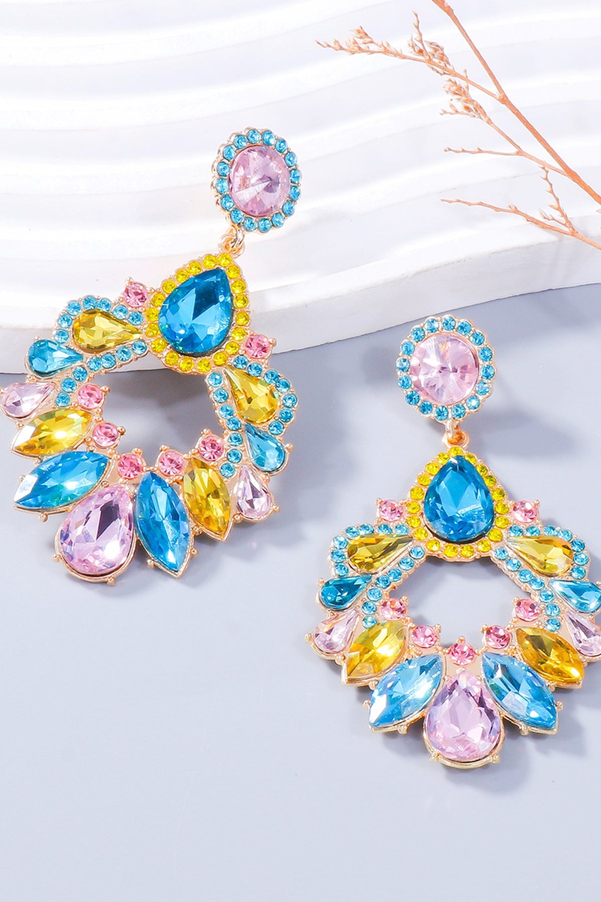 Zephariel Alloy Rhinestone Dangle Earrings