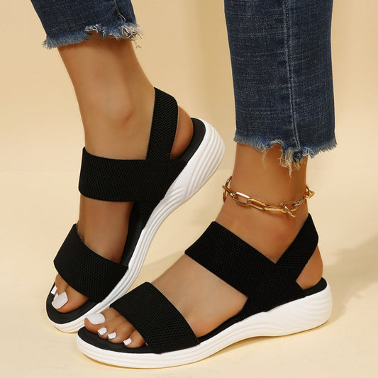 Zephariel Rubber Open Toe Low Heel Sandals