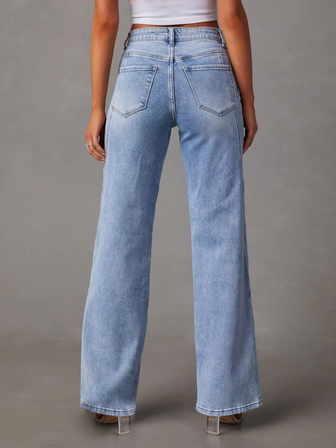 Zephariel High Waist Straight Jeans with Pockets